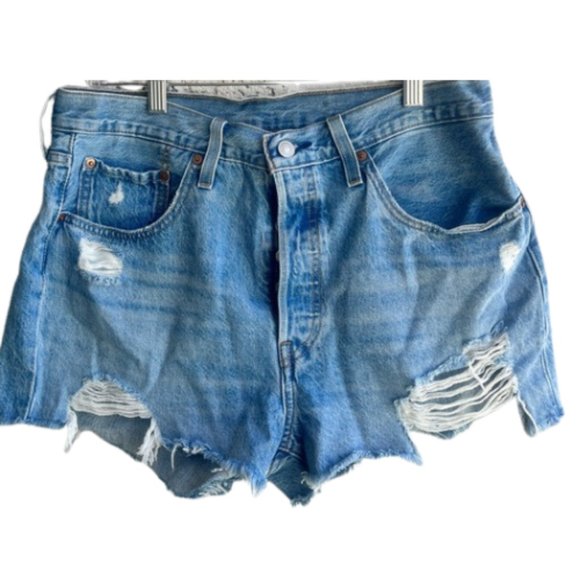 Levi's Pants - LEVIS 501 Authentic Denim Distressed Jean Shorts Women’s 30